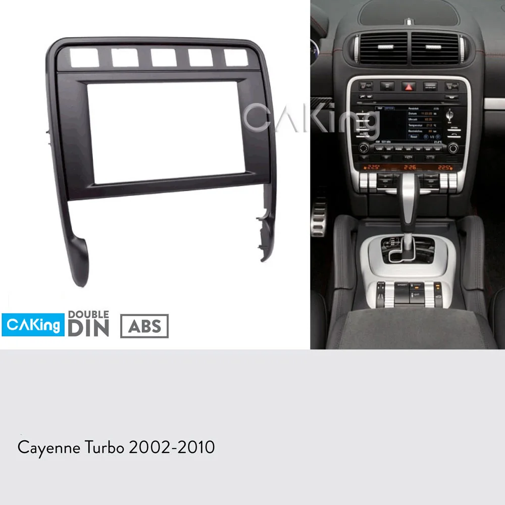 

Double Din Car Fascia Radio Panel for PORSCHE Cayenne (955/957) 2002-2010 Dash Kit Install Facia Plate Adatper Bezel Console