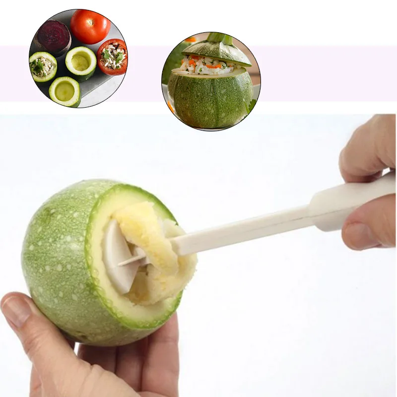 

4 Pcs Vegetable Spiral Cutter Spiralizer Digging Device Corer Device For Stuffed Vegetables Drill Corer