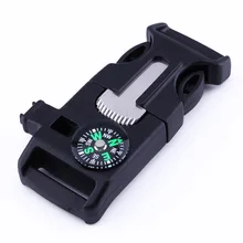 Открытый Выживания Беглеца Paracord Браслет 4 в 1 Флинт Компас Fire Starter Свисток Пряжка Многофункциональный Отдых На Природе Открытый Tool