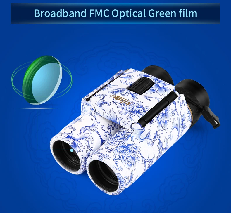 BIJIA 10x25 мини складной карманный бинокль заполненный азотом Водонепроницаемый бинокль телескоп опера очки для охоты путешествия