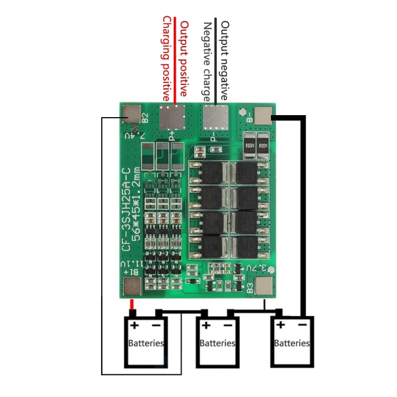 30A 3 S полимерная литиевая батарея Защитная плата для зарядного устройства 3 серия 12 в 3 шт 18650 3,7 литий-ионная зарядка защитный модуль 45*56*3,5 мм