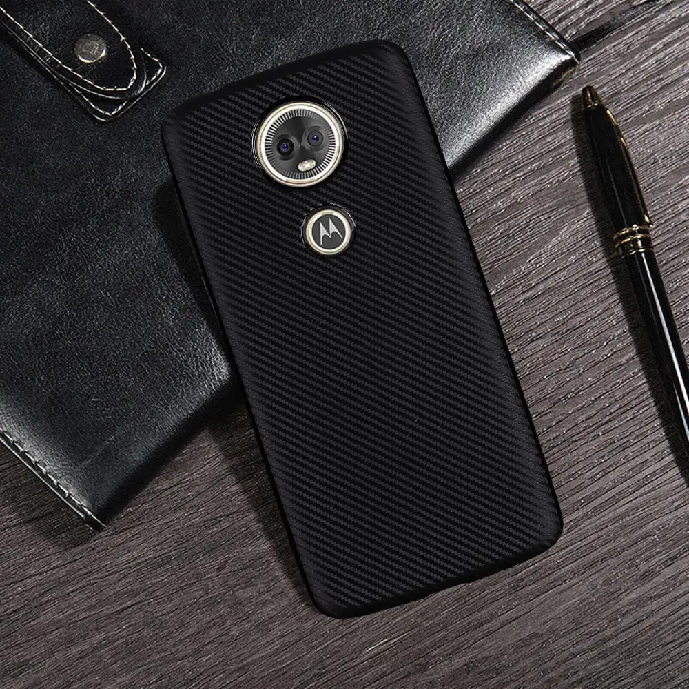 Для Motorola Moto E5/Moto E5Plus/G6 Play чехол тонкий из углеродного волокна ТПУ резиновый
