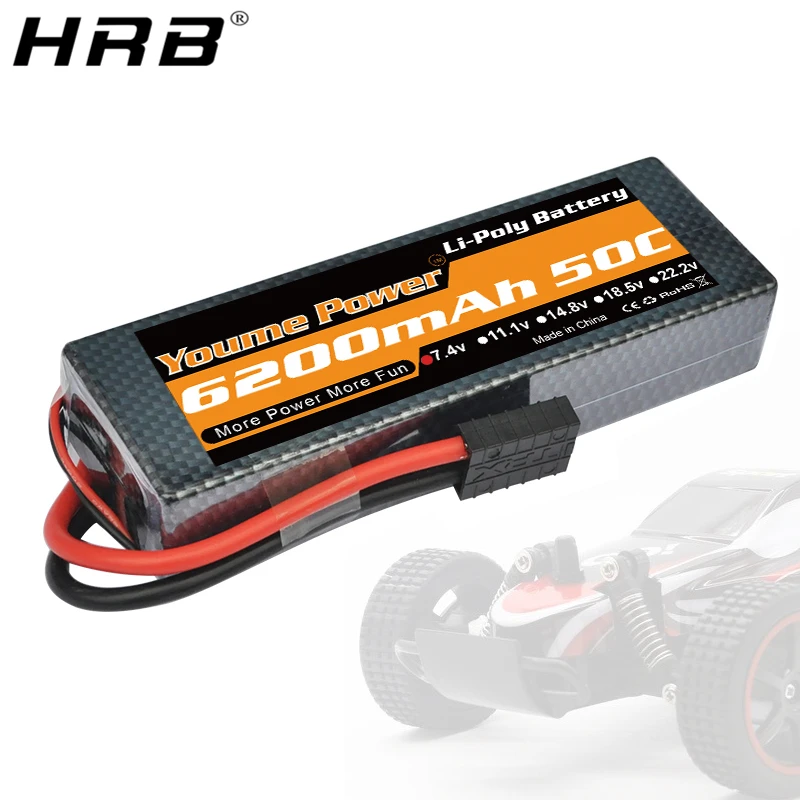 Youme 2S 7.4V 6200mAh 50C Hardcase Lipo Youme 2S 7.4V 6200mAh 50C Hardcase Lipo