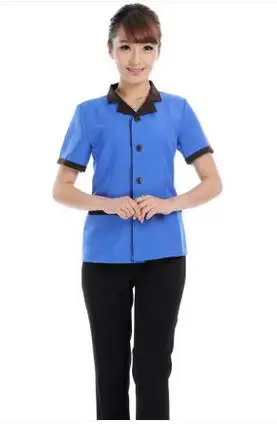 10 комплектов-рубашка и брюки) очиститель Топ рубашка и брюки PA Униформа плюс размер для женщин - Цвет: Синий