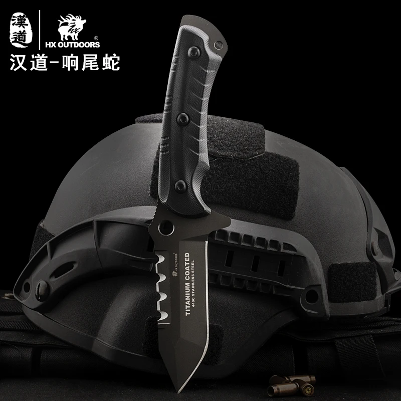

OUTDOORS Fixed Blade Knife K10 Handle 440C Blade 58Hrc Hunting Rescue Camping knives Edc Tool Survival Outdoor Tools