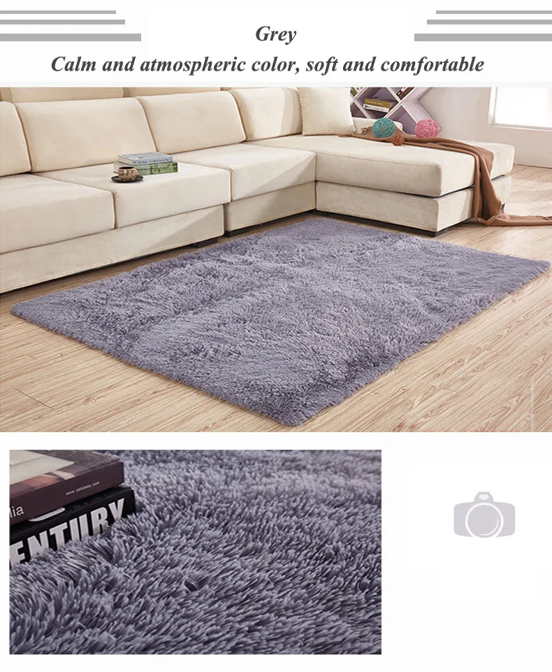 

Grey Soft Carpet Mat Door Rugs Area Rug For Bedroom Living Room Bathroom Window Bedside 60*120 & 80*120