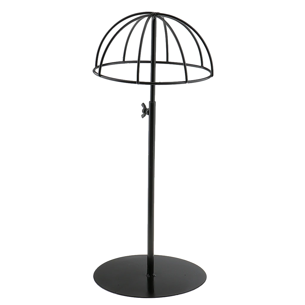 2 Colors Metal Hat Cap Helmet Rack Hair Wig Toupee Holder Storage Display Stand