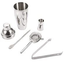 5 шт. набор для коктейлей 750 мл Профессиональный коктейль из нержавеющей стали Джиггер ситечко для льда зажим ложка Бар инструменты бытовые