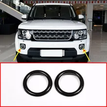 2 шт черный ABS хром автомобильная передняя противотуманная фара украшение кольцо Накладка для Land Rover Discovery 4- LR4