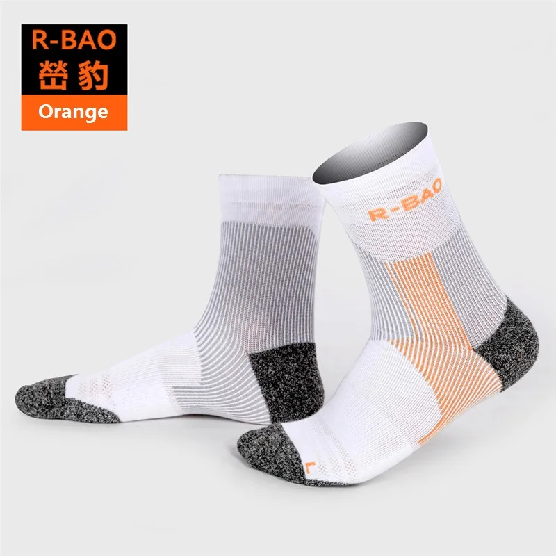 RB054, Новое поступление, мужские/женские носки для бега Marathon, высокое качество, защищают лодыжку, Компрессионные спортивные носки, 3 пары = 1 партия - Цвет: Orange