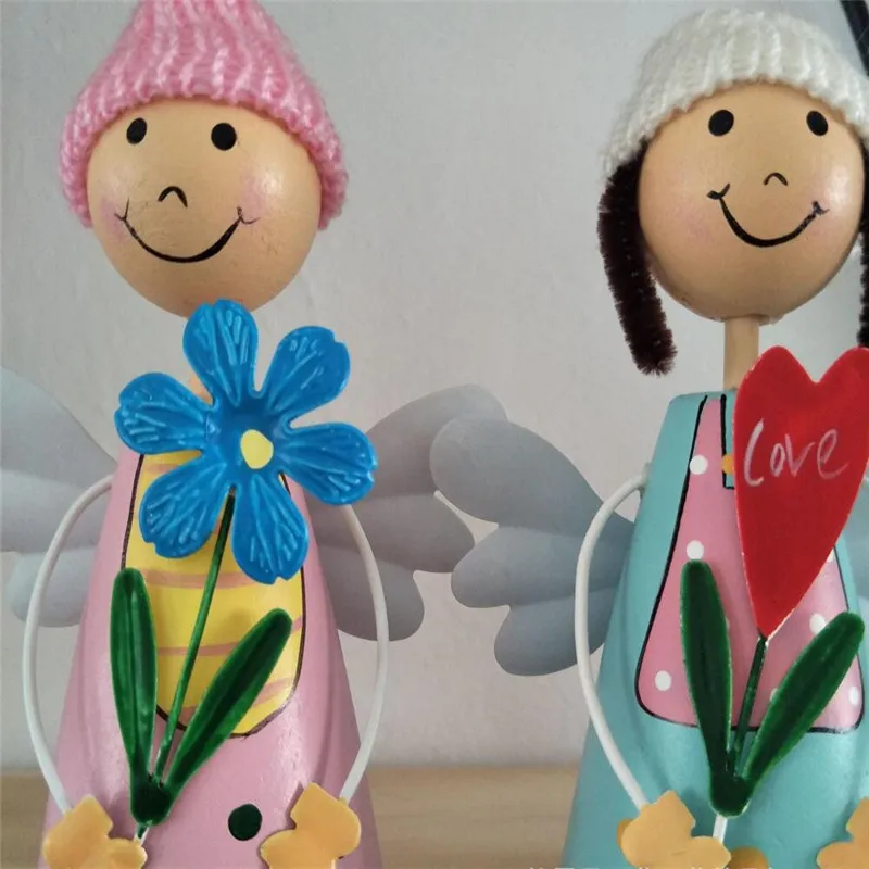 4 قطعة/المجموعة الإبداعية الرعوية نمط خشبية شنقا القدم دمية الأسرة المنزل خزانة الديكور الحلي الزفاف هدية كرافت