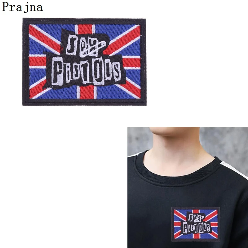 

Prajna Stripes Rock Flag Patch Ironing Patches Iron On Cheap Embroidered Patches For Clothes Apparel Applique Badge Accessories