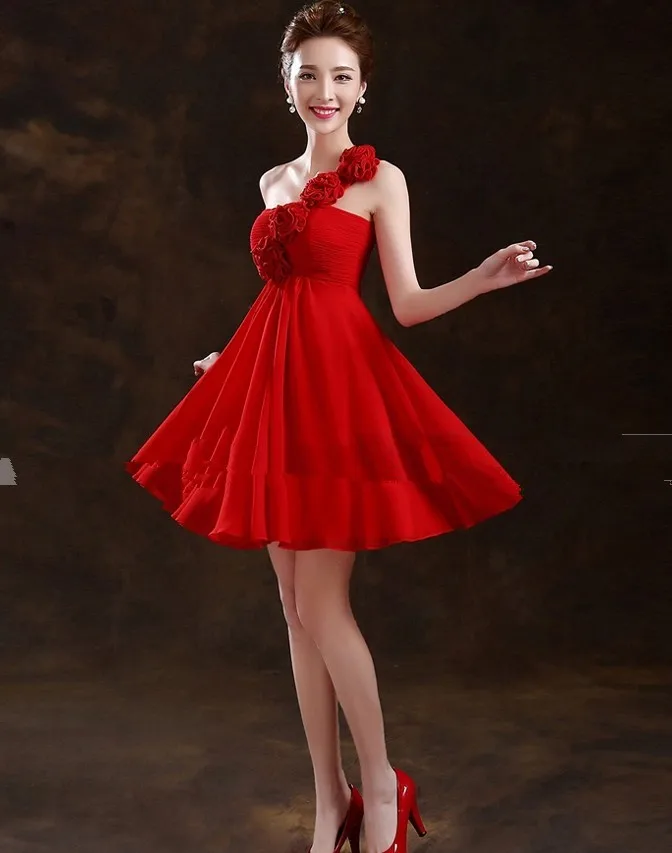 Красные шифоновые платья для выпускного коктейльные платья Robe de soiree TK505