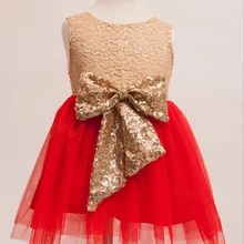 Блестками лук Кружево платья с юбкой-пачкой из сетки для Обувь для девочек ребенка, принцессы Горячее Красное золото лоскутное танец Костюмы 5 штук в партии