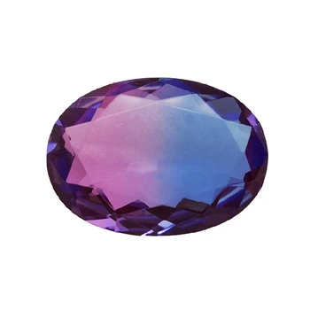 

Oval shaped double tourmaline pink and purple gradient assembled stone sugar color cushion for DIY making