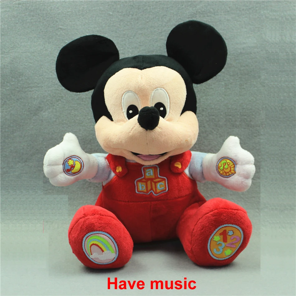 Free shipping 1pcs 28cm Music mickey mouse plush soft doll