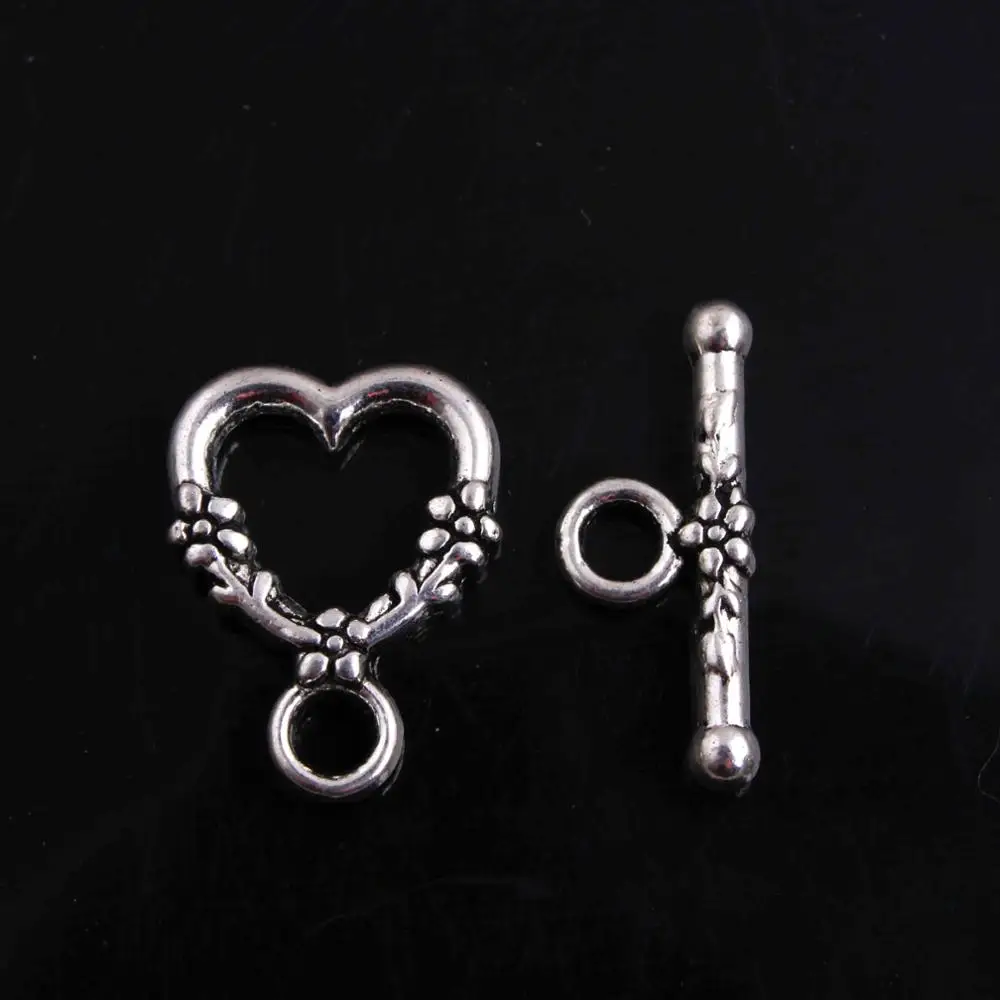 

Wow!! Vintage Ancient Fashion 14x18mm 100sets/lot Heart Shape toggle clasps for kids Chunky Necklace Jewelry