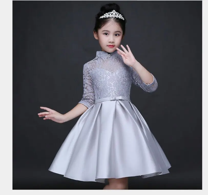 Baby Girl Kid Evening Party Dresses For Girl Wedding Princess Clothing 2017 New Solid Color Bow Moderator Dress Children Clothes HTB1al93QFXXXXbfXVXXq6xXFXXXW - Baby Girl Kid Evening Party Dresses For Girl Wedding Princess Clothing 2017 New Solid Color Bow Moderator Dress Children Clothes