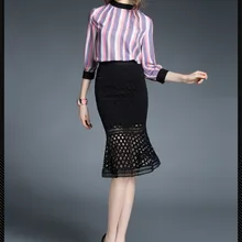 Летние новые сексуальные бедра оборки рыба-Русалка Кружева выдалбливают Лоскутная юбка