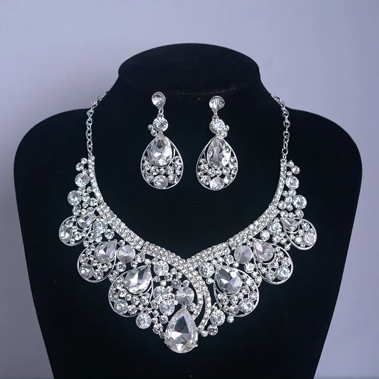 crystal wedding jewelry sets for brides