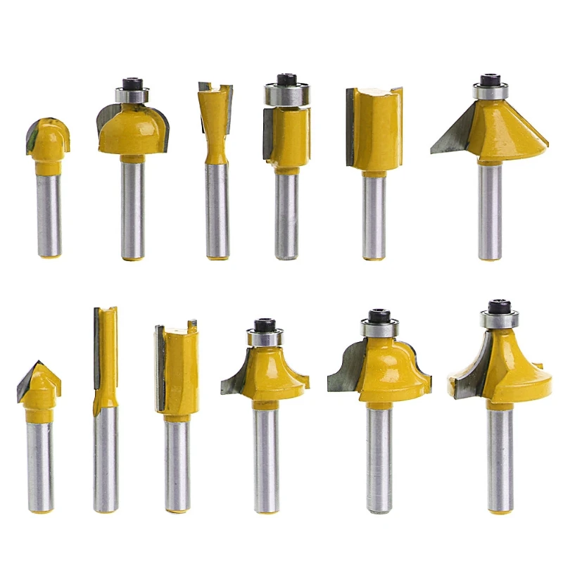 

The best 2018 New 12Pcs 1/4'' Shank Tungsten Carbide Tipped Router Bit Set Tool with Wooden Case Drop Shipping Support