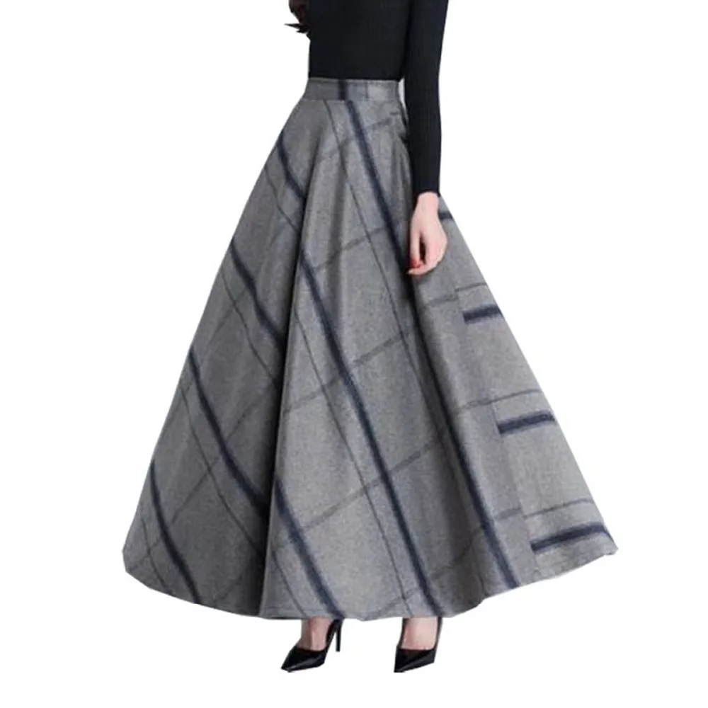 2018 Winter Mode Retro Vintage Plus Size 6XL XXXXXL Kasjmier Wollen rooster Plaid Maxi Rokken Vrouwen/vrouwelijke Lange falda 2018 Winter Mode Retro Vintage Plus Size 6XL XXXXXL Kasjmier Wollen rooster Plaid Maxi Rokken Vrouwen/vrouwelijke Lange falda