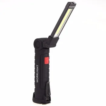 

360 Degree Rotatable Flashlight LED COB Work Light Magnetic Inspection Camping Light Garage Rechargeable Torch Lamp