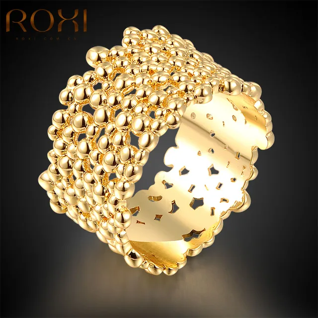 ROXI Top Bagues Femme Gold Color Rings For Women Gift New Fashion Jewelry Women ROXI Top Bagues Femme Gold Color Rings For Women Gift New Fashion Jewelry Women