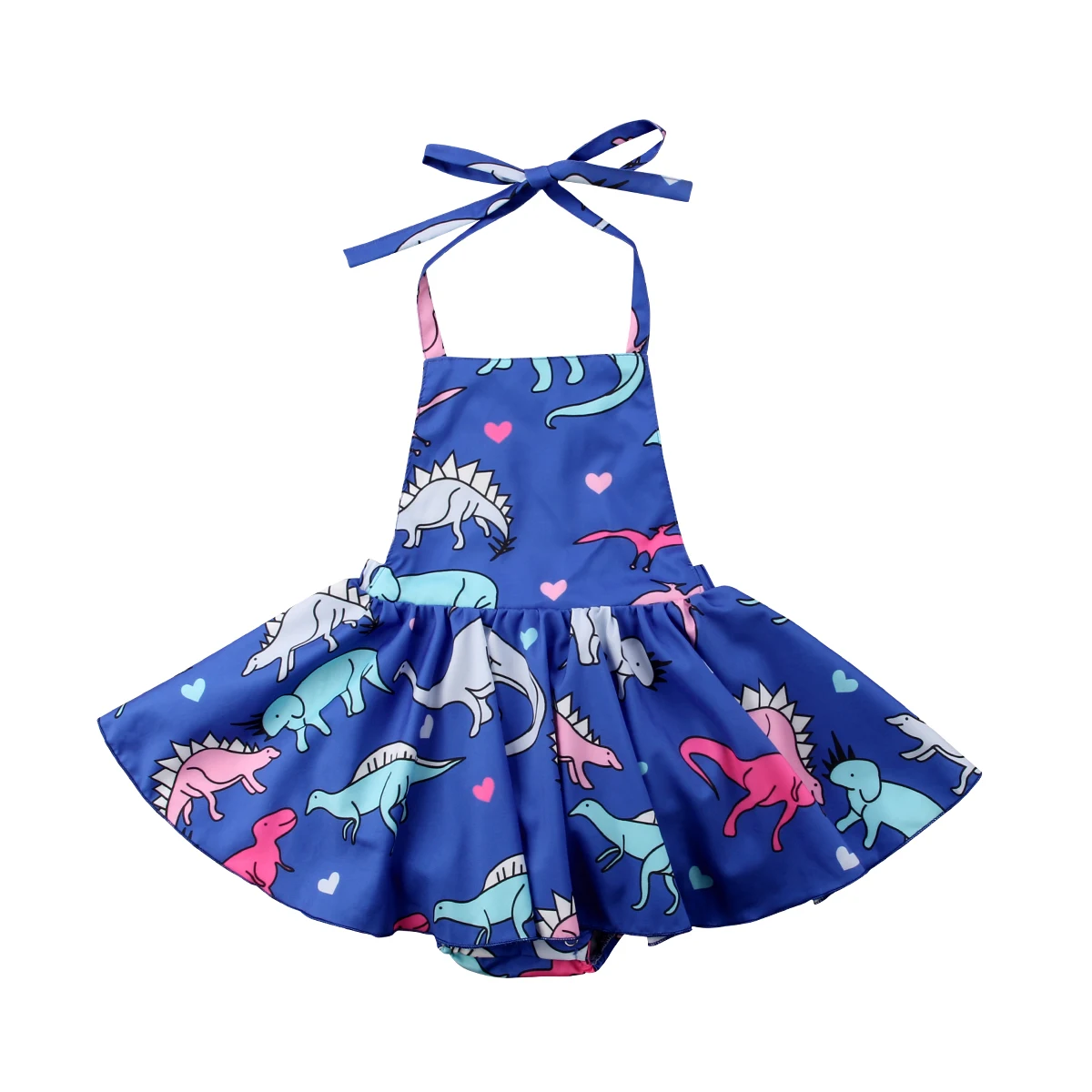 

2018 FOCUSNORM Summer Cute Bandage Toddler Girls Cartoon Sleeveless O-Neck Clothes Backless Dinosaur Dress