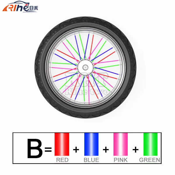 72 шт. универсальные мото Внедорожные колеса обода спицы Чехлы для ktm XC f DR DRZ RM RMX REMZ 85 125 250 Suzuki Kawasaki Yamaha yz - Цвет: B
