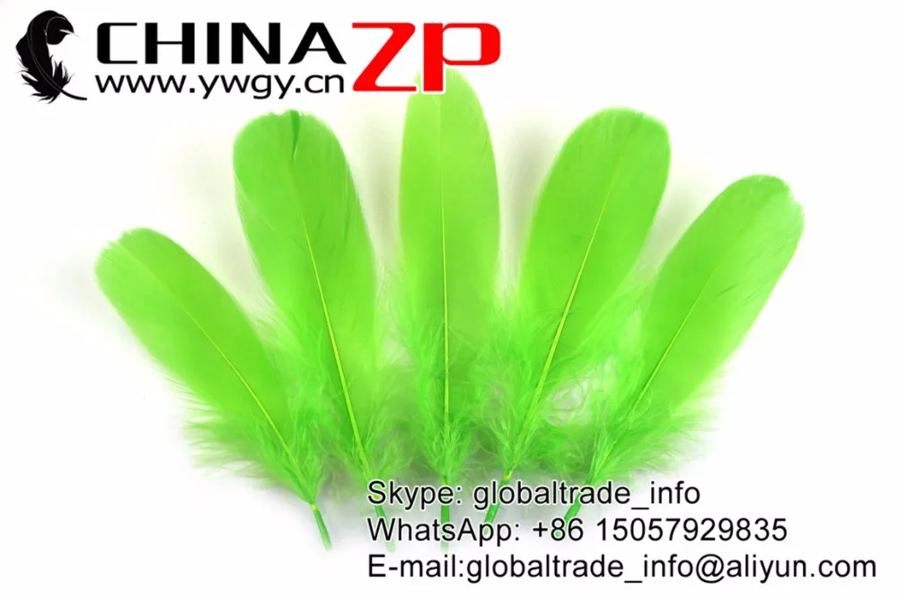 Lime Green Soft Goose Nageoires Feathers (5)