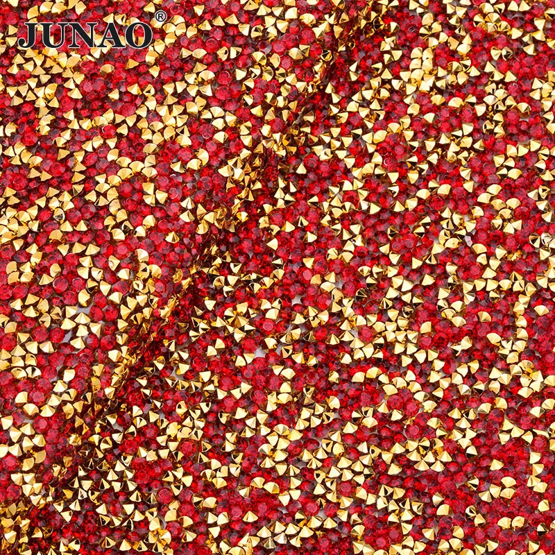 JUNAO 24x40 см 14 цветов самоклеющиеся хрустальные сетки и горячей фиксации Стразы ткань отделка смолы камни аппликация со стразами лента для рукоделия