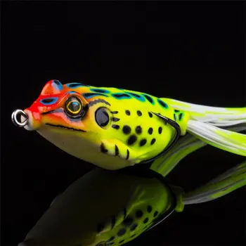 

1 pc. 6cm/15g Japan Soft Tubular Bait Fishing Bait Frog Treble Topwater Frog Artificial Soft High Carbon Steel Double Hook