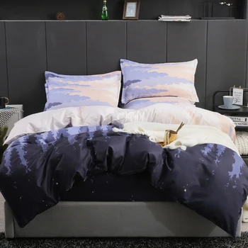 

UNIHOME Luxury Full/Queen Duvet cover set 300 thread count fiber reactive prints bedding set YOULESHENGHOU