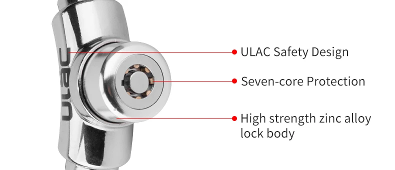 ULAC мини-замок для велосипеда, 2 ключа, безопасный Противоугонный замок, маленький и портативный велосипедный кольцевой замок, велосипедный MTB велосипед, цинковый сплав, защитный кабельный замок