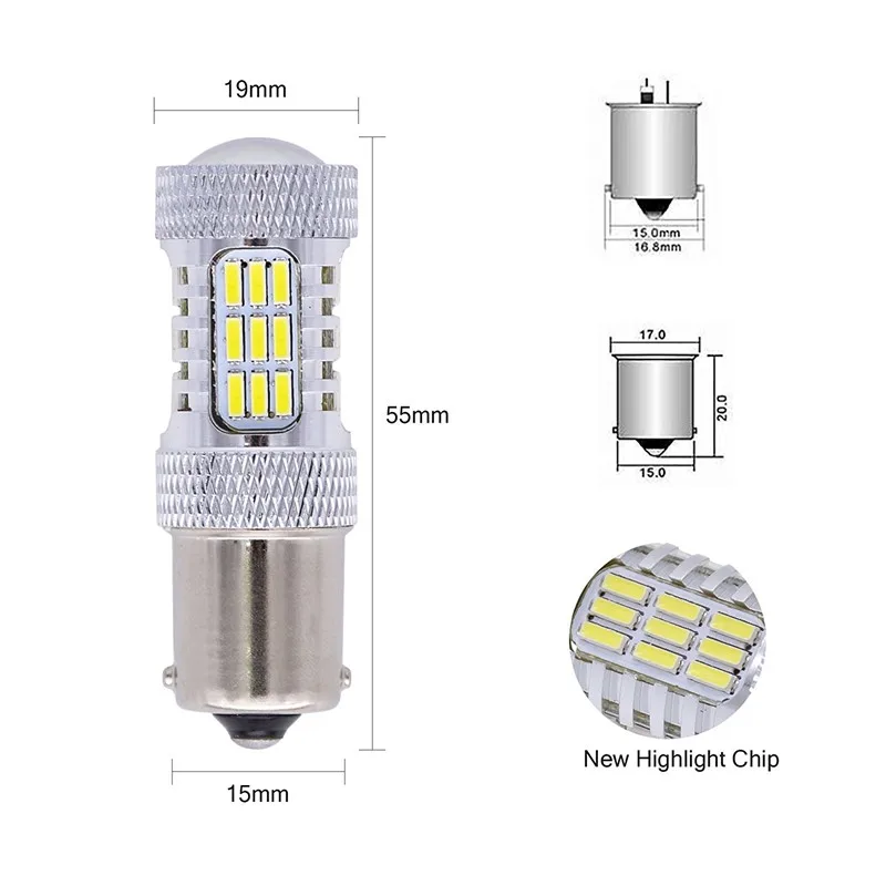 20 штук высокое Яркость 900 люмен 1156 P21W BA15S 1141 1095 7506 база 4014 45SMD объектива светодиодный замена лампочек