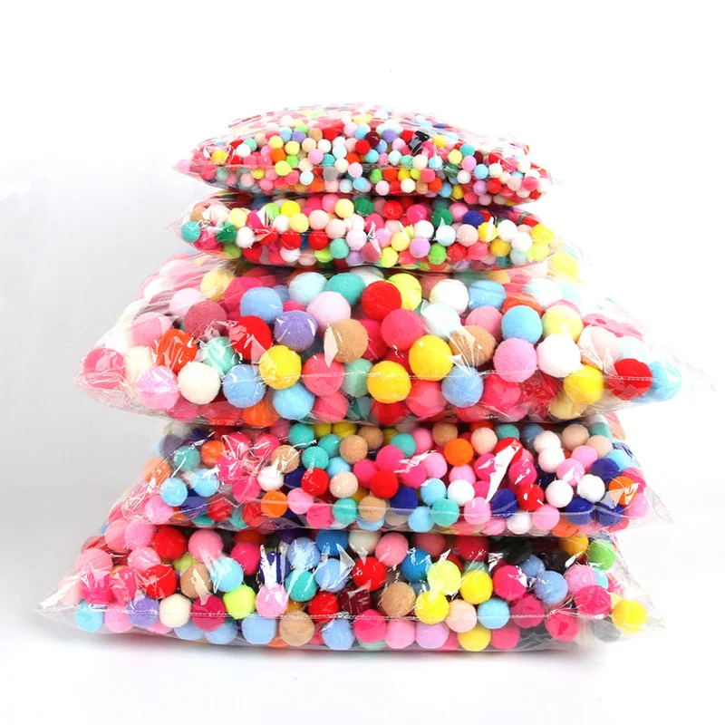 

500-1000pcs 8/10/15/20/25/30mm Mini Fluffy Soft Pom Poms Pompoms Ball Handmade Kids Toys Wedding Decor DIY Sewing Craft Supplies