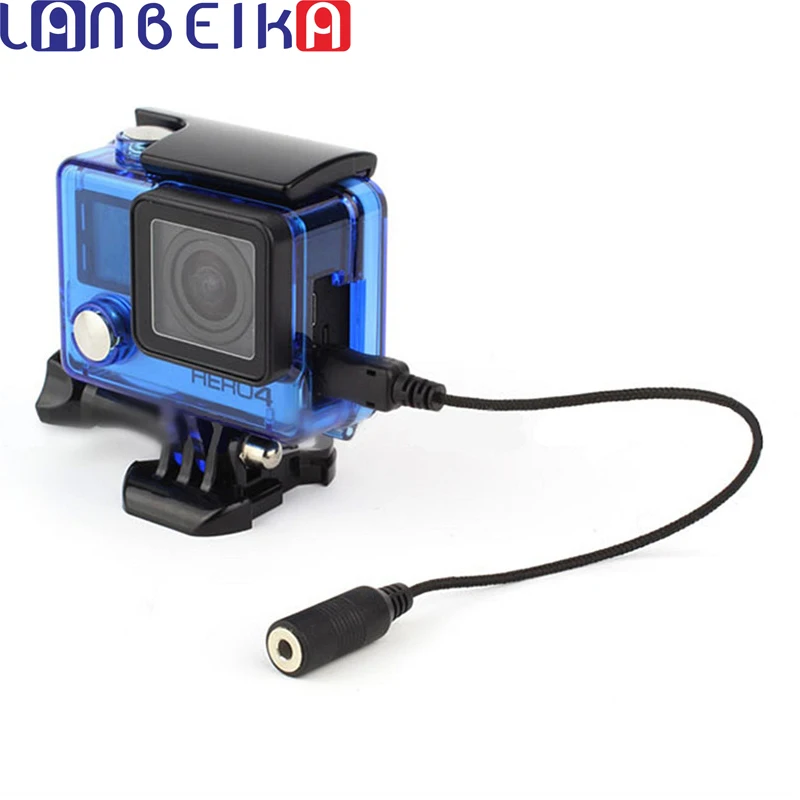 LANBEIKA для Gopro 3 5 мм активный Клип микрофон с мини USB внешний аудио кабель переходник