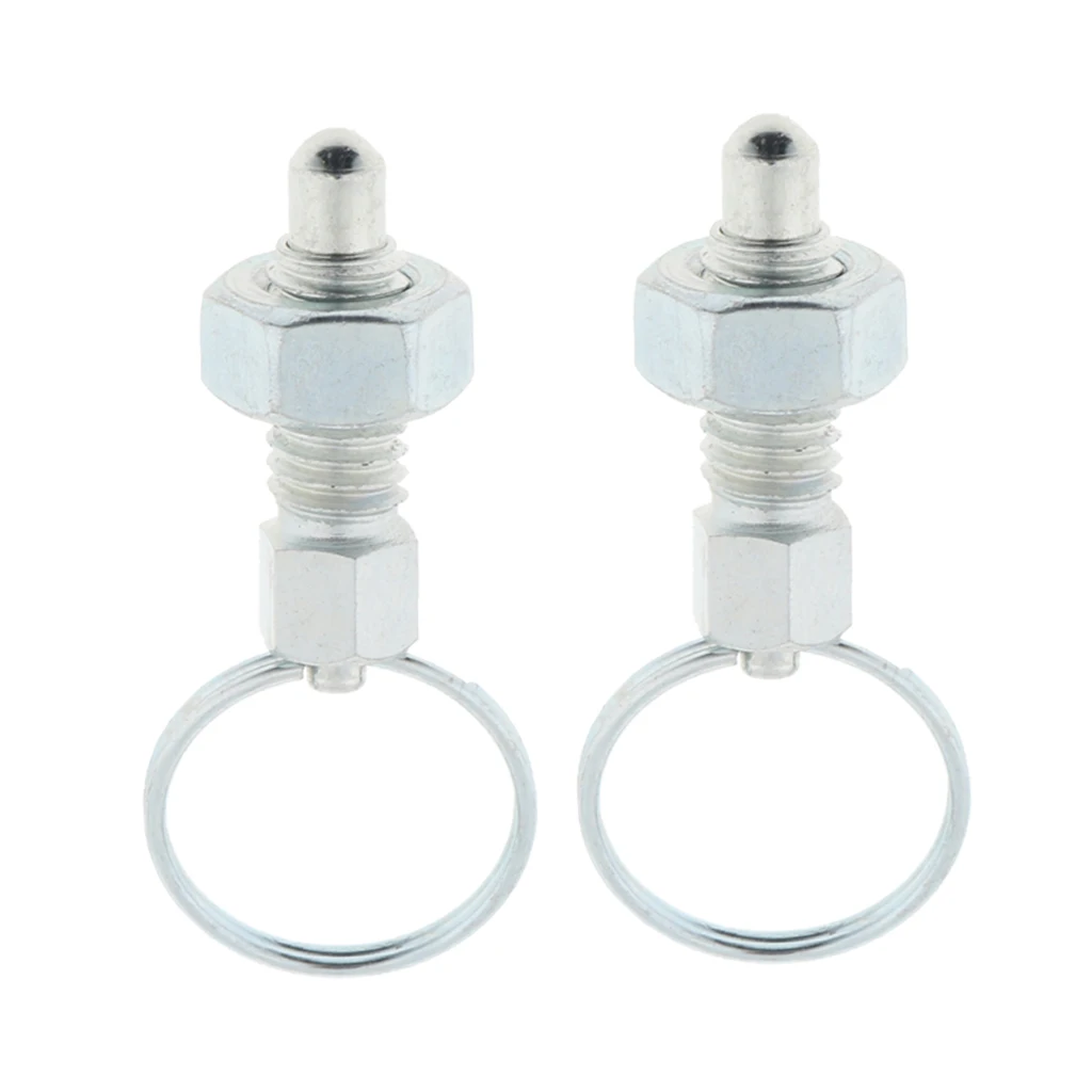 2Pcs Stainless Steel Non Lock-Out Indexing Plunger With Pull Ring M6