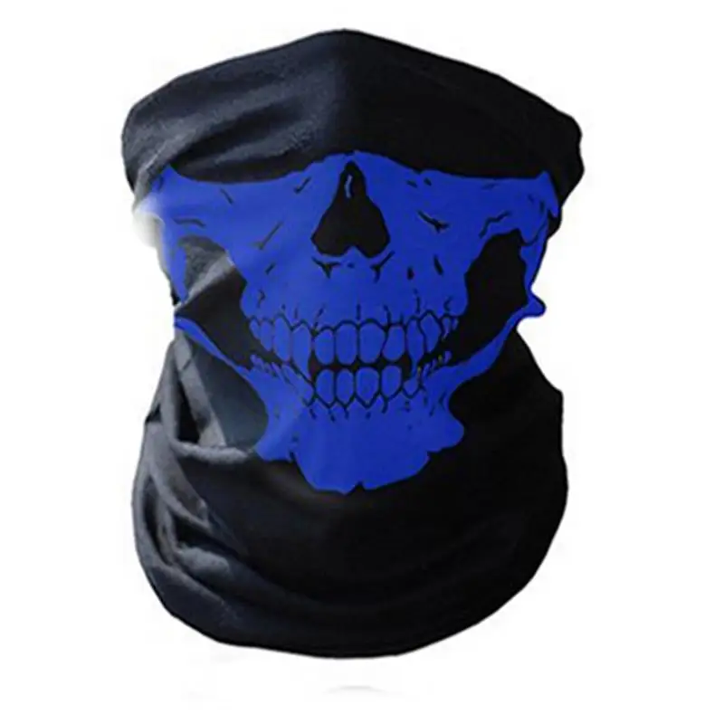 Мужской шарф, бандана для езды на Хэллоуин, женский платок, лыжная маска с черепом, полумаска для лица, шарф с привидением, шарфы для пешего туризма, аксессуары для одежды - Цвет: Синий