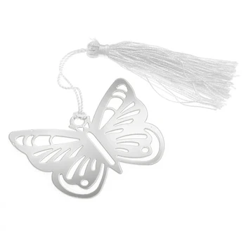 

SOSW-Bookmarks bookmark fringe Butterfly silver stainless steel for books