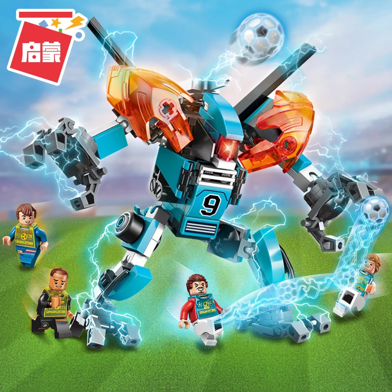 

Enlighten Building Block Super Soccer World Cup Tear Defensive Line 155pcs Educational Technic Bricks Toy For Boy Gift-No Box