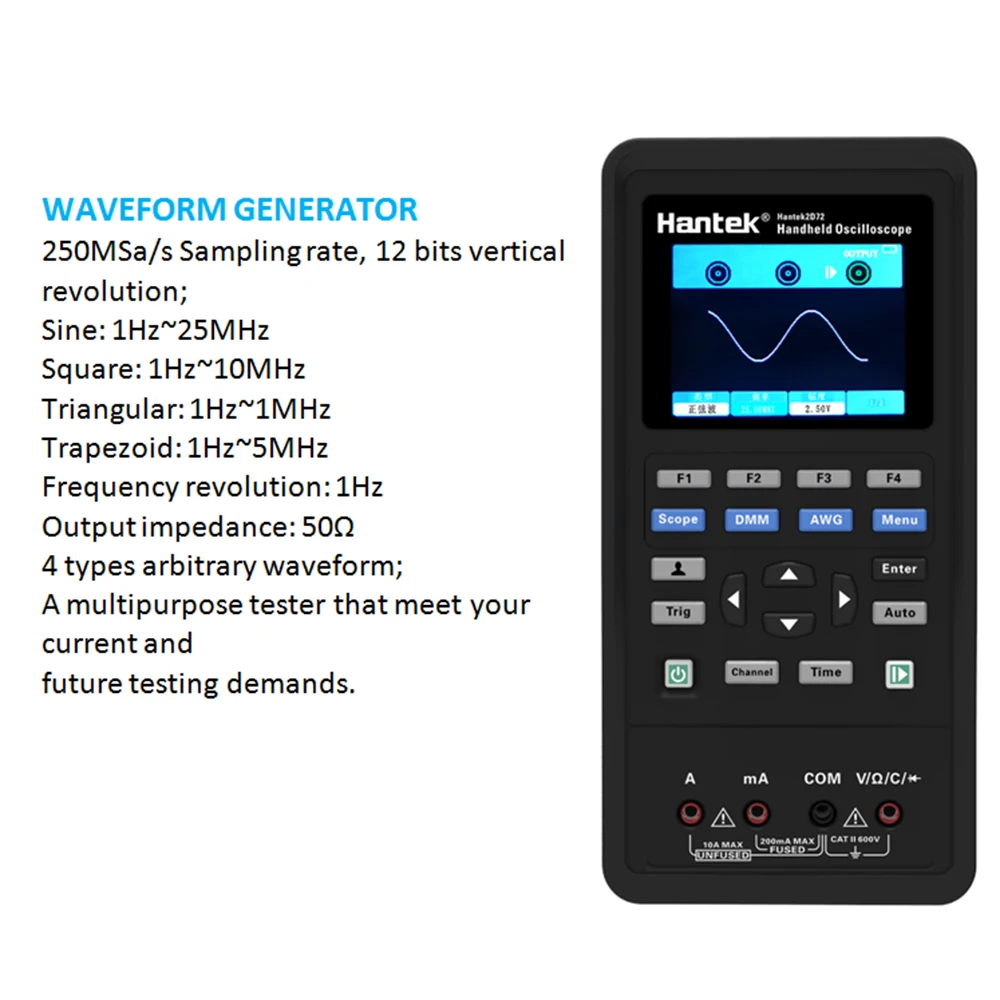 Hantek портативный цифровой осциллограф генератор сигналов мультиметр двухканальный 2 канала USB Scopemeter портативный измеритель объема