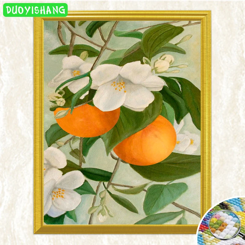 DUOYISHANG &quotВетка оранжевого дерева&quot 5D DIY Алмазная картина фрукты полностью