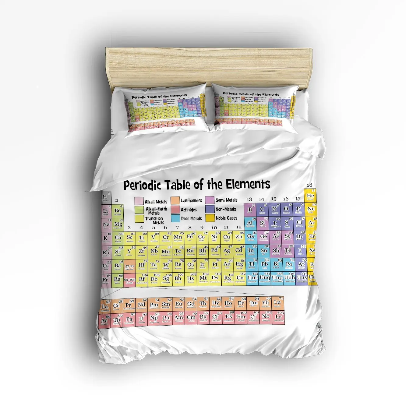 

Twin Size Bedding Set- Periodic table of Elements Duvet Cover Set Bedspread for Childrens/Kids/Teens/Adults, 4 Piece