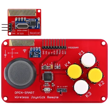 

PS2 Joystick Keypad Module RF 315MHz Wireless Joystick Game Remote Controller Transceiver Kit for Smart Car / 4-axis Aircraft