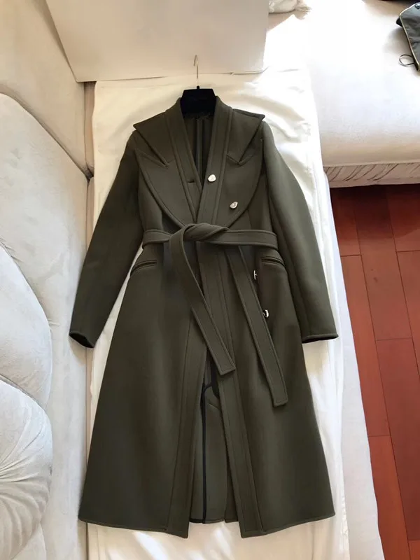 Femme Dames Cachemire Laine Twee Green 2018 Manteau Survêtement Army D'hiver d4W5dq