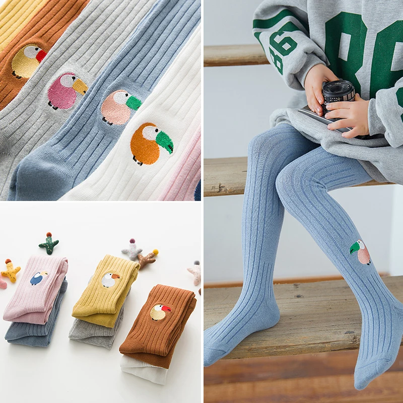 Baby Girl Cartoon Cotton Leggings Knitted Warm Solid Color Children Elastic Soft Comfortable Baby Pants Dancing Leggings