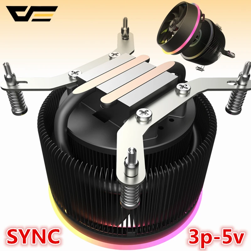 

Aigo darkflash CPU Cooler AURA SYNC 3p-5V TDP 280W PWM 4pin LED RGB Fan Radiator Control Cooling for intel AM2/AM3/AM4/2011/LGA