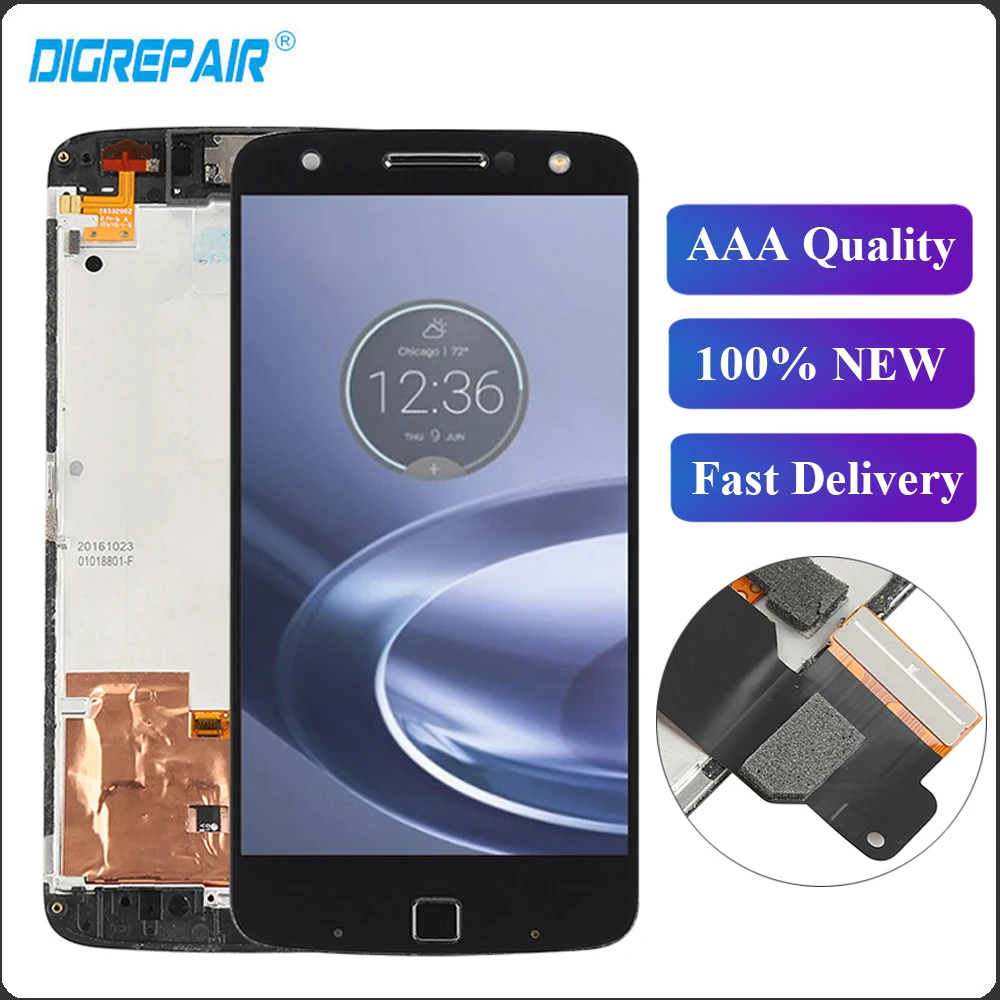 

For Motorola Moto Z Force Droid XT1650 LCD Display Touch Screen Digitizer Frame Replacement For Motorola Moto Z Force Droid LCD